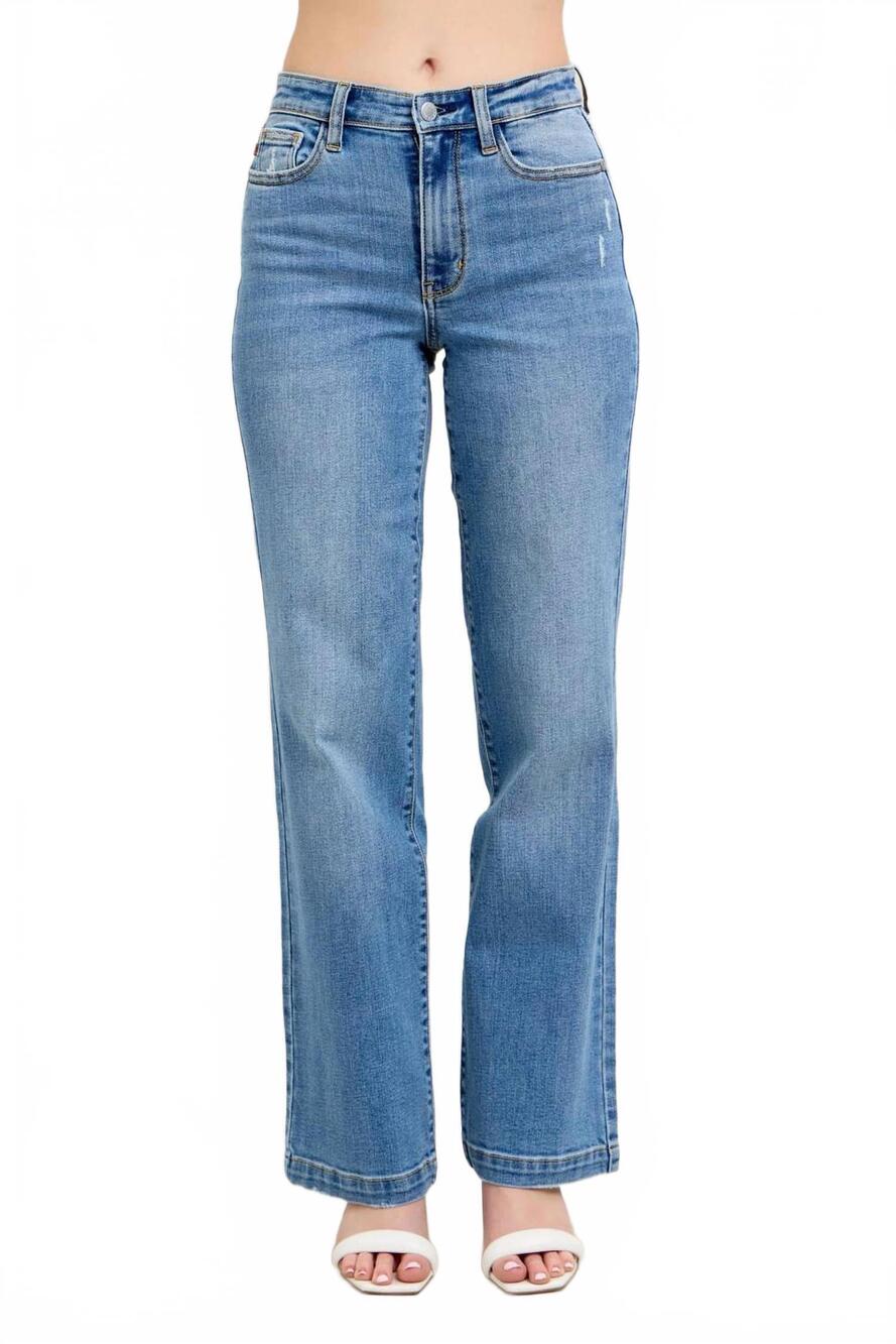 NEW JUDY BLUE high waist straight fit jeans in medium wash